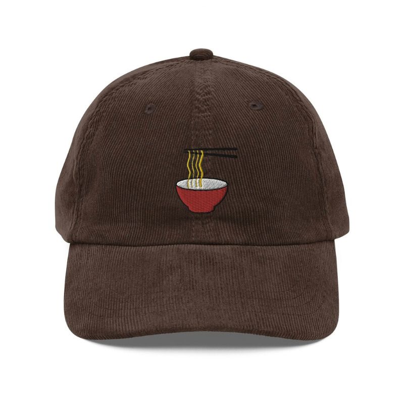 Ramen Embroidery Cap Brown